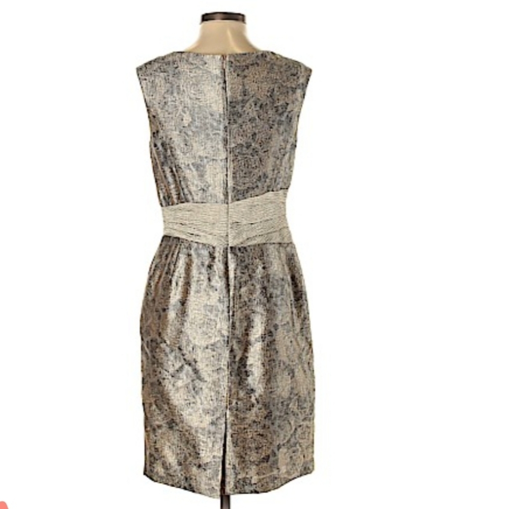 Gold Leopard Keyhole Sheath Dress - Picture 6 of 6